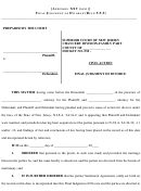 Final Judgment Of Divorce Form - Superior Court Of New Jersey