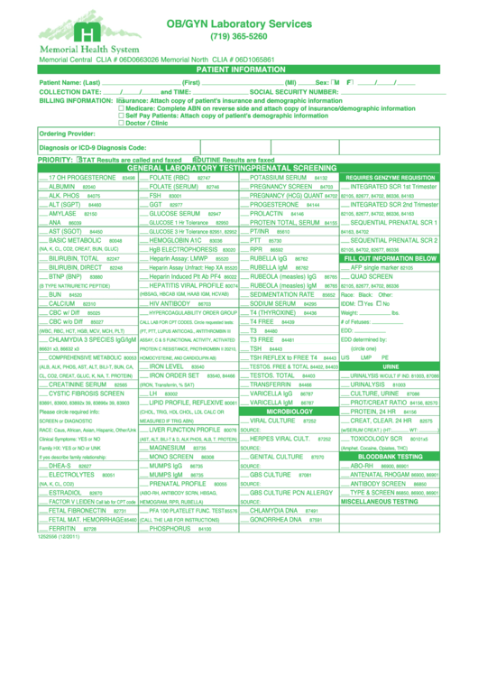 Ob Gyn Laboratory Services Mayo Medical Laboratories Form Cms R 131 Advance Beneficiary