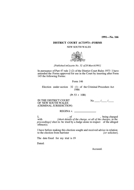 District Court Act 1973-Forms New South Wales Printable pdf