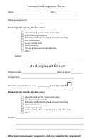 Incomplete Assignment Form