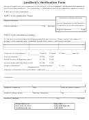 Landlords Verification Form