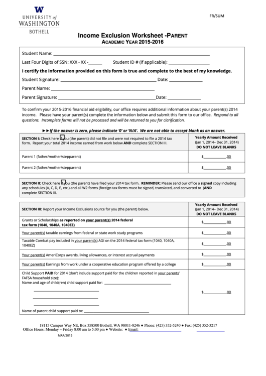 Non Taxable Income Worksheet Template Printable pdf