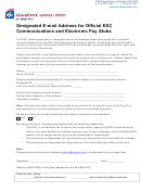 Designated E-mail Address For Official Esc Communications And Electronic Pay Stubs