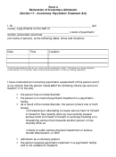 Form 4 Declaration Of Involuntary Admission