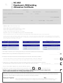 Form Nc-4ez - Employee's Withholdingallowance Certificate - 2014