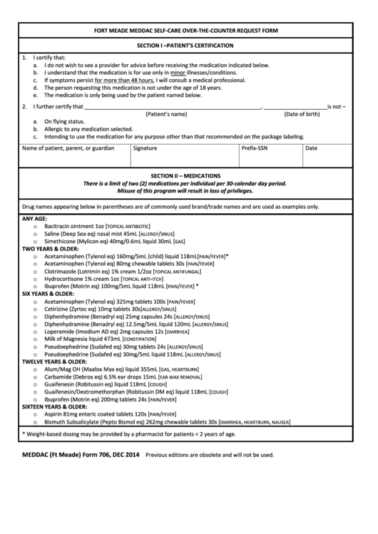Meddac Ft Meade Form 706 Dec 2014 Printable pdf