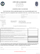 Compensation Tax Return Form - City Of La Grange Kentucky