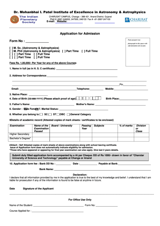 College Application Form Printable pdf