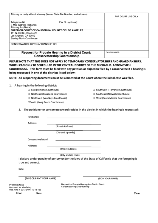 Los Angeles Superioir Court Form Fam 012 Fillable Printable Forms