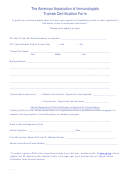 Trainee Certification Form