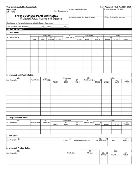 fsa farm business plan worksheet