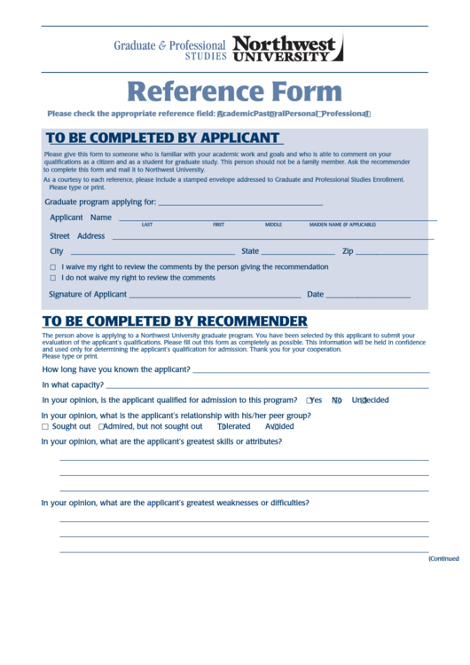 Reference Form Printable pdf
