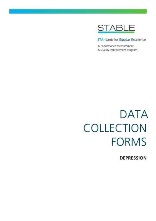 Medical Data Collection Form - Depression Printable pdf