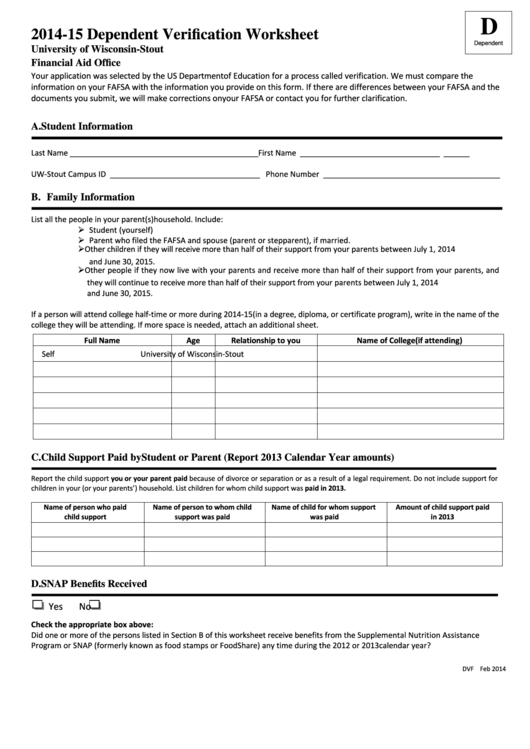 2014-15-dependent-verification-worksheet-template-printable-pdf-download