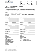 Fillable Flat Parking Space Rental Application Form - Pilet Renaud Printable pdf