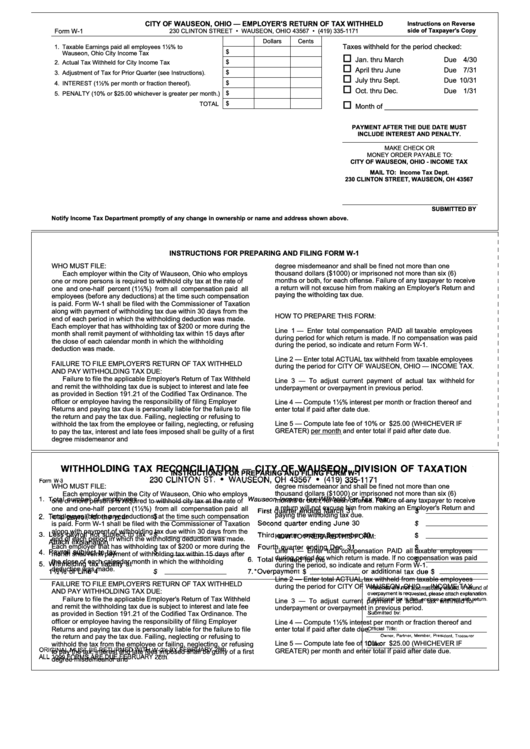 Fillable Form W-1 - Employer