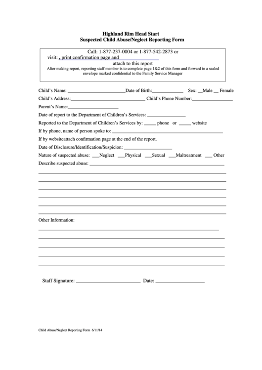 28 Child Abuse Form Templates Free To Download In PDF