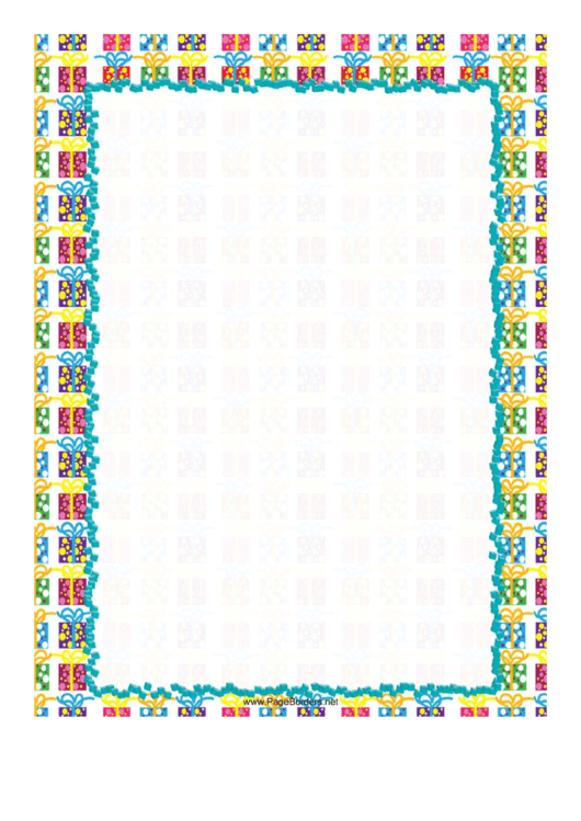Colorful Gifts Party Border Printable pdf