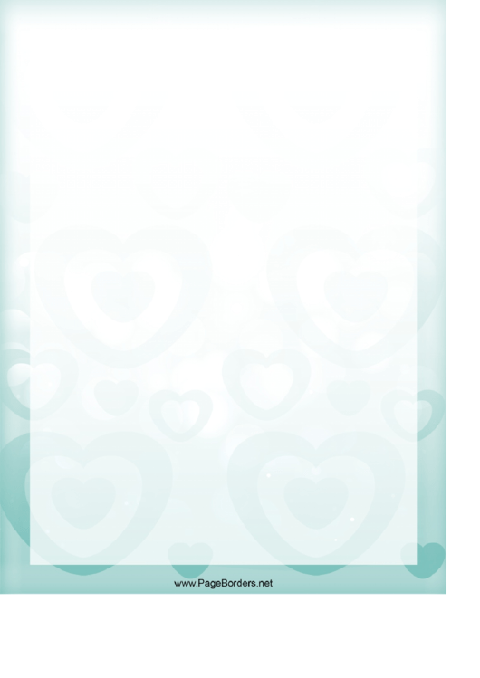 Turquoise Heart Border Printable pdf