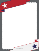 Patriotic Red Banner Border Template With A Star