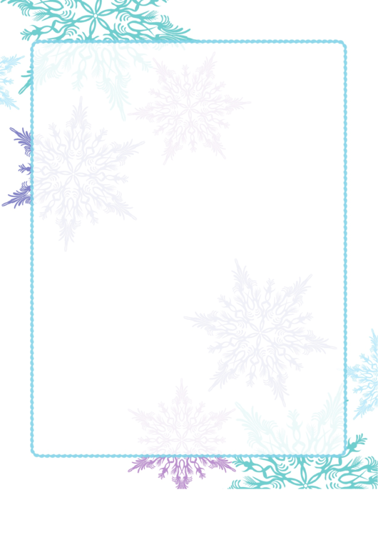 Purple And Green Snowflake Border printable pdf download