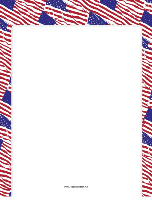 Patriotic Red, White And Blue Us Flag Border Template Printable pdf