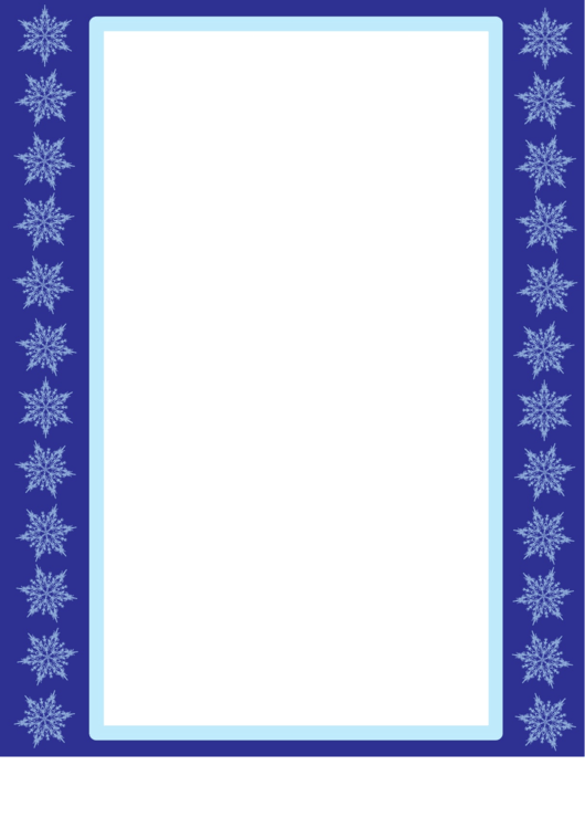 Dark Blue Snowflake Border Printable pdf