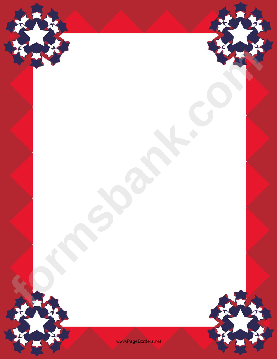 Bright Red Patriotic Page Border Template