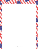 Overlapping American Flags Border