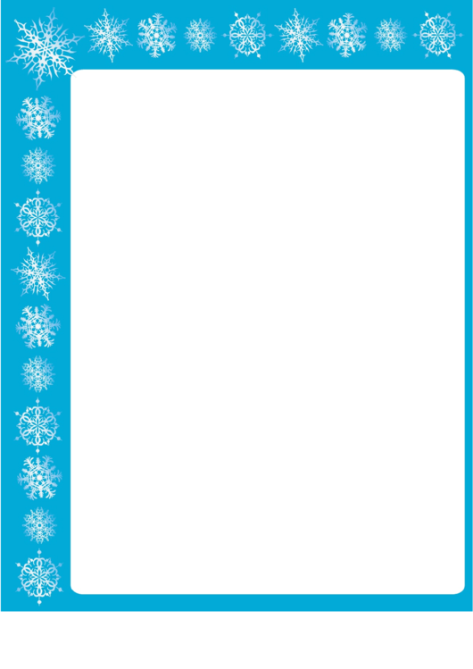 Offset Blue Snowflake Border Printable pdf