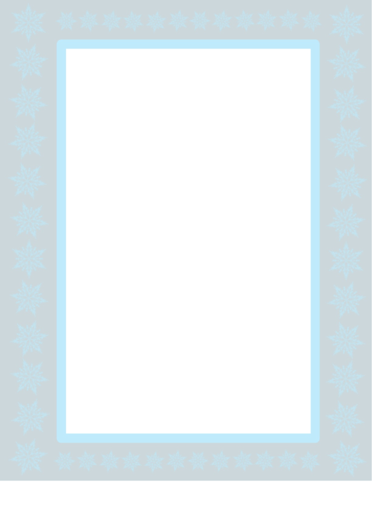 Light Blue And Gray Snowflake Border Printable pdf