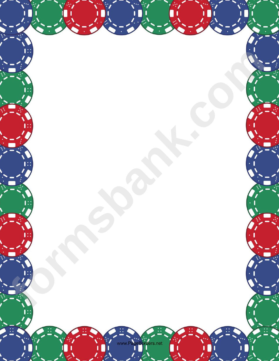 Colorful Poker Chips Border Template