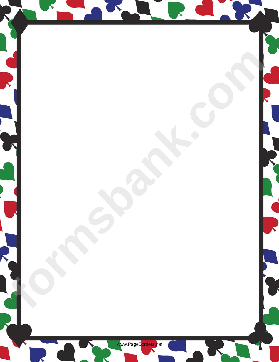Colorful Card Suites Border
