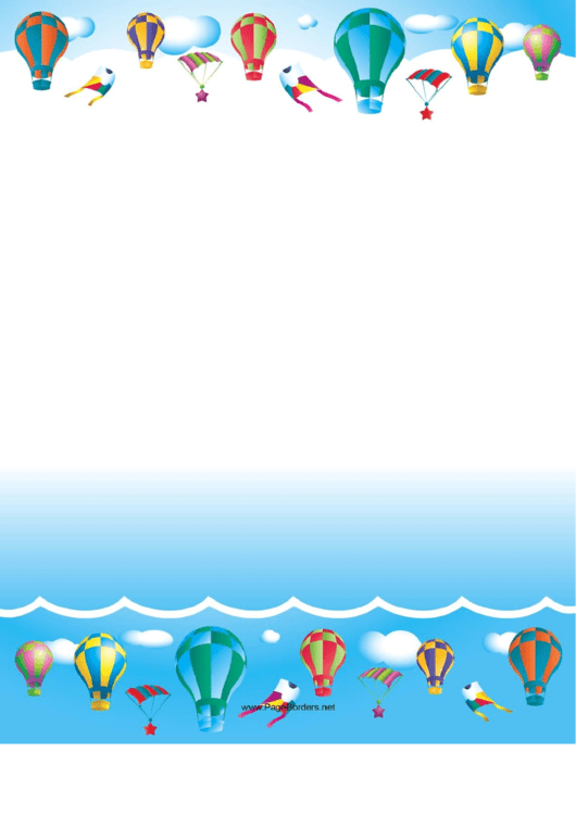 Hot Air Balloon Border Printable pdf