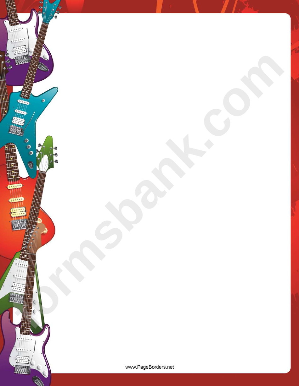 Colorful Electric Guitars Border