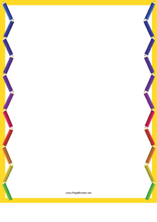 Bright Coloring Pencil Border Printable pdf