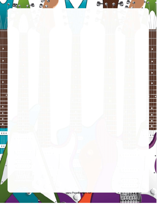 Big Electric Guitar Border Printable pdf