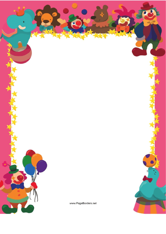 Pink Circus Border Printable pdf