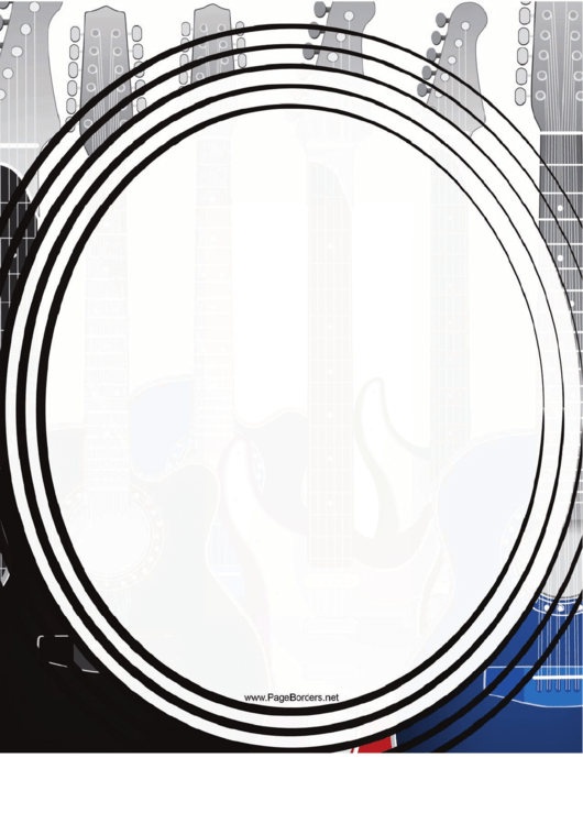 Gray Guitar Border Printable pdf