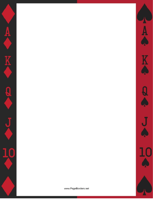 Deck Of Cards Border Printable pdf