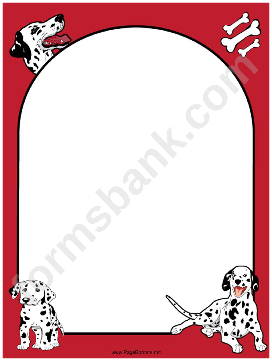 Dalmatian Dog Red Border