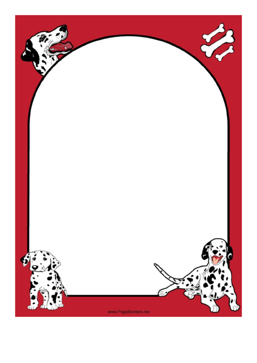 Dalmatian Dog Red Border Printable pdf
