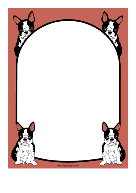 Boston Terrier Dog Border Printable pdf