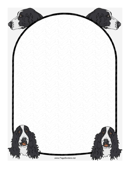 Spaniel Dog Border Printable pdf
