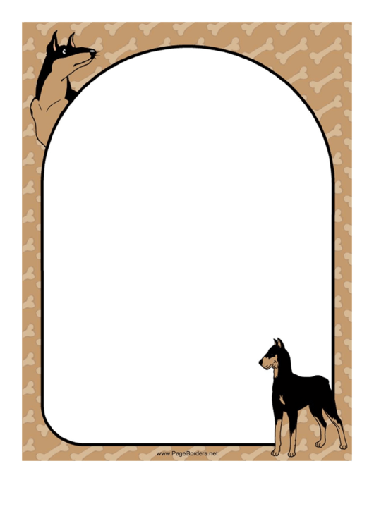 Doberman Dog Border Printable pdf