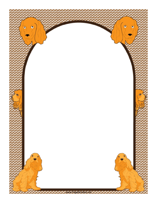 Golden Cocker Spaniel Dog Border Printable pdf