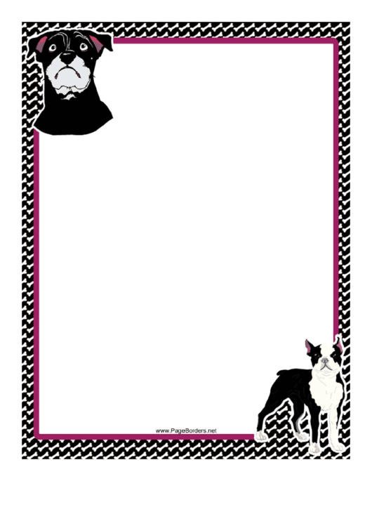 Bull Terrier Dog Border Printable pdf