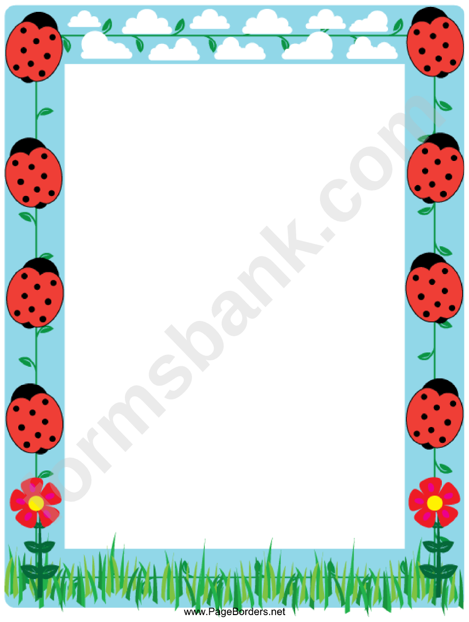 Ladybug Border printable pdf download