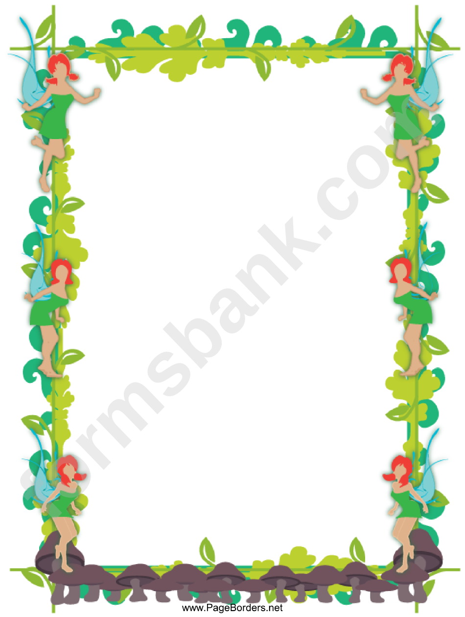 Fairy Page Border Template printable pdf download