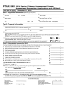 Form Ptax-340 - 2014 Senior Citizens Assessment Freeze Homestead Exemption Application And Affidavit